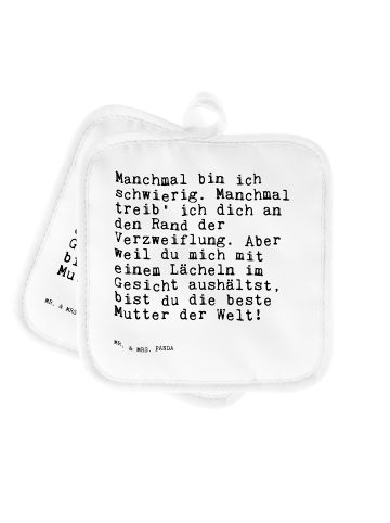 Mr. & Mrs. Panda Potholder Manchmal bin ich schwierig.... mit Sp... in Weiß