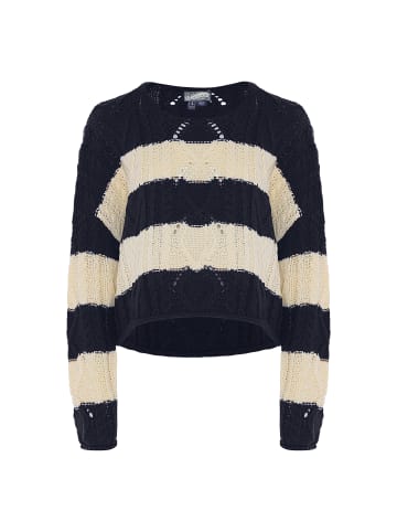 DreiMaster Damen Pullover Mit Streifen in WOLLWEISS MARINE