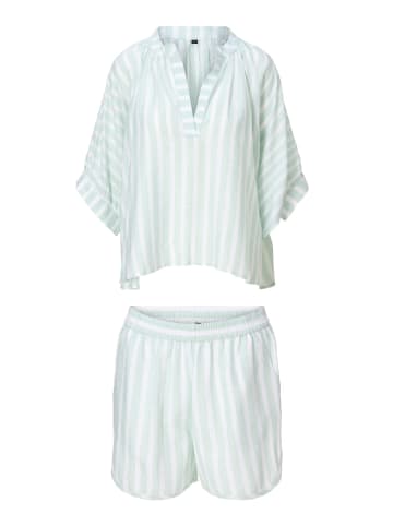 Linga Dore & shorts Top in Mint stripe