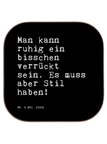 Mr. & Mrs. Panda Untersetzer Glas Man kann ruhig ein... mit Spruch in Schwarz