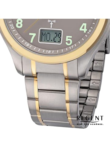 Regent Funkuhr Regent Titan-Uhren silber, gold extra groß (ca. 42mm)