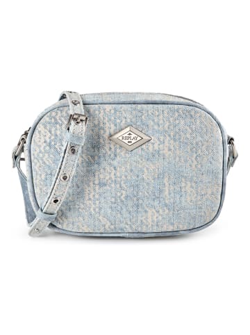 Replay Umhängetasche 22.5 cm in bleach denim-off white