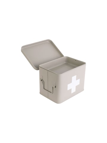 Present Time Erste Hilfe Kasten aus Metall in Beige, (B) 15,5 x (H) 16 x (L) 21,5 cm