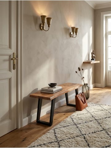 KADIMA DESIGN Garderobenbank 120x40x45,5 cm Massivholz / Metall mit