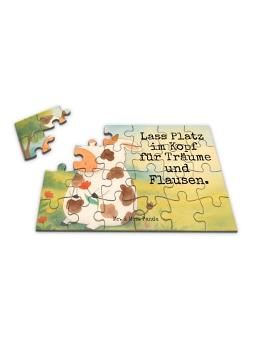 Mr. & Mrs. Panda Puzzle Kuh Design mit Spruch in Weiß