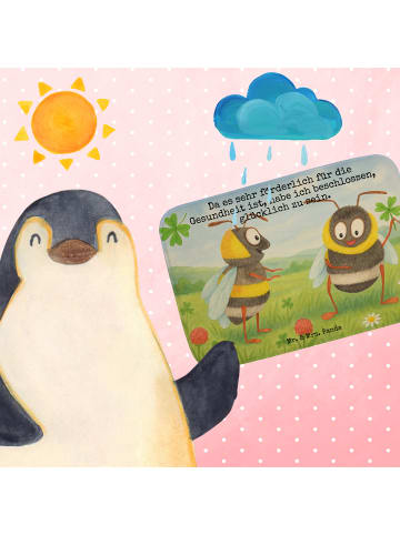 Mr. & Mrs. Panda Badteppich Hummeln Kleeblatt Design mit Spruch in Weiß