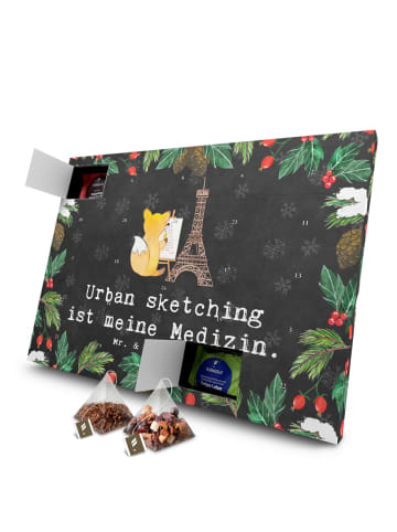 Mr. & Mrs. Panda Tee Adventskalender Fuchs Urban sketching mit S... in Kreidetafel