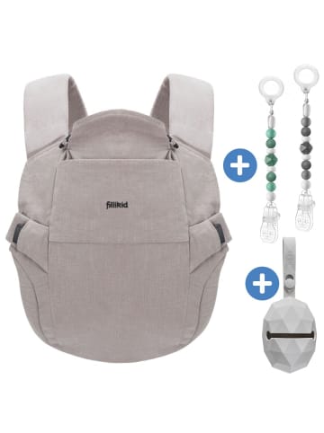 fillikid Babytrage Natural ab 3,5 -20 kg für Bauch-, in grau