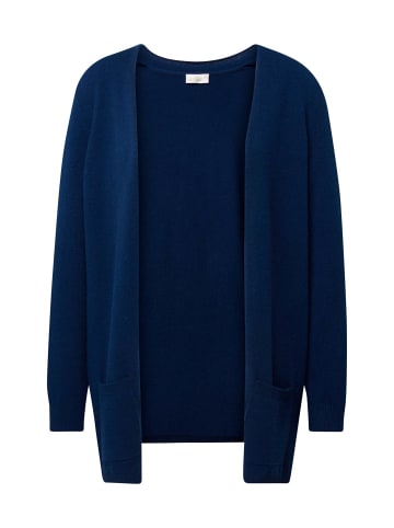 GOLDNER Langarm Feinstrick-Cardigan in royalblau