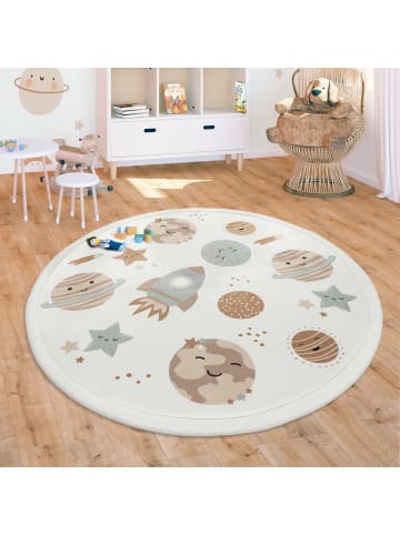 KADIMA DESIGN Kinderteppich waschmaschinenwaschbar Weltraum Kinderzimmer in Mehrfarbig