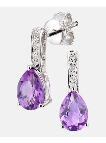 Diamant L'éternel Ohrhänger aus 375 Weißgold mit Diamant mit Amethyst