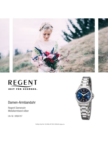 Regent Armbanduhr-Analog silber klein (ca. 29mm) Regent Metallarmband