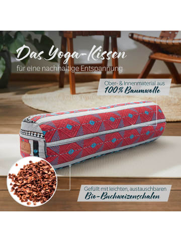 DoYourFitness Yoga-Bolster Tarik gefüllt Buchweizen rund Style 16 Bunt