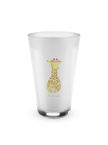 Mr. & Mrs. Panda Glas Giraffe Blumenkranz ohne Spruch in Transparent