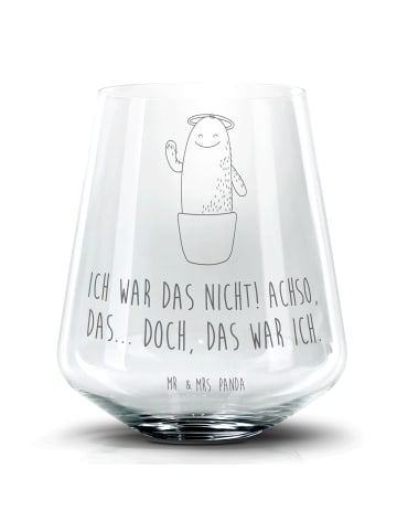 Mr. & Mrs. Panda Glas Kaktus Heilig mit Spruch in Transparent