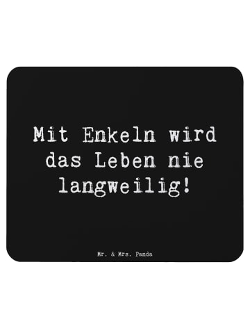 Mr. & Mrs. Panda Mauspad Enkelkinder Abenteuer mit Spruch in Schwarz