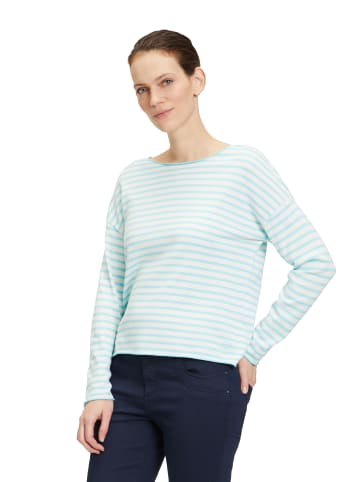 BETTY & CO Strickpullover mit U-Boot-Ausschnitt in Cream/Mint