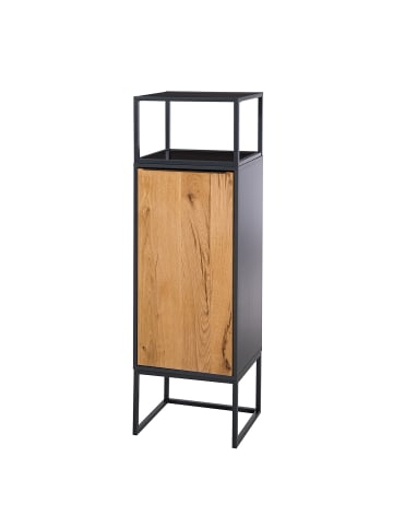 home24 home24 Schrank aus Holzwerkstoff und Metall in Eiche / Anthrazit - 40 x 50 x 165 cm in Eiche / Anthrazit