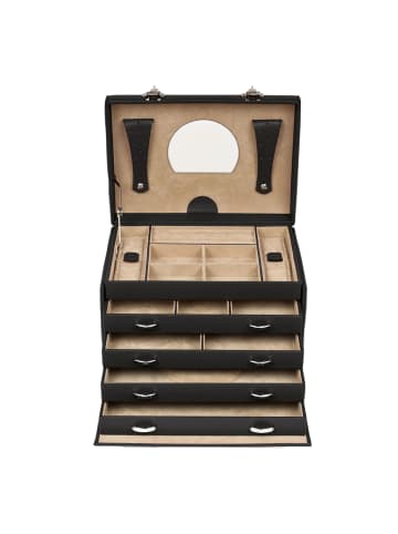 Windrose Beluga Schmuckkasten Leder 26.5 cm schwarz