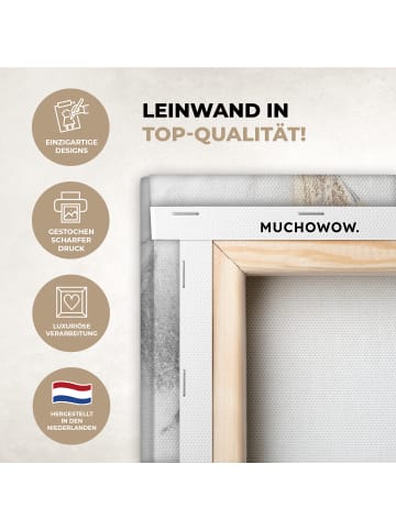 MuchoWow Leinwand bilder Abstrakte Kunst weiß gold (BxH)