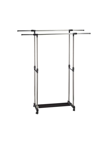 Rollgarderobe in Silber/Schwarz