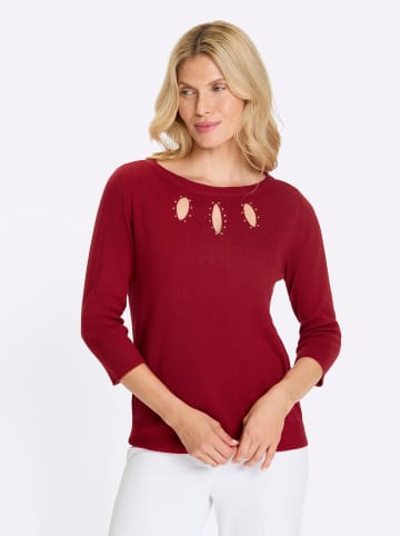 Sieh an! 3/4-Arm-Pullover in rot