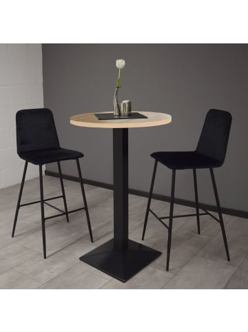 58 aufm Kessel TRESENTISCH rund Eleanore 70 cm schwarz matt/asteiche