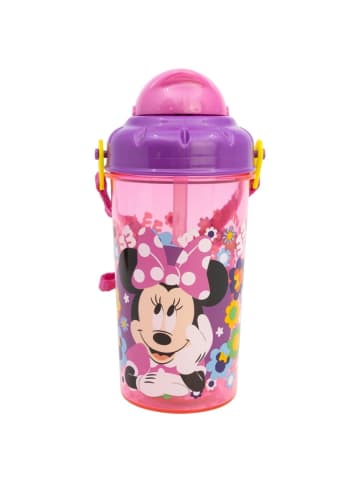 Disney Minnie Mouse Kinder Trinkflasche 465ml mit Strohhalm und Tragegurt