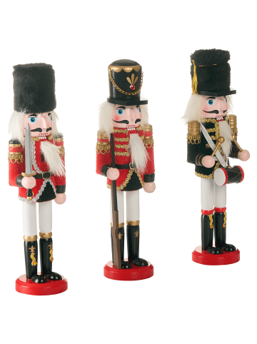 Beliani 3-tlg Dekofigur LAGAN in Rot/Gold/Weiß