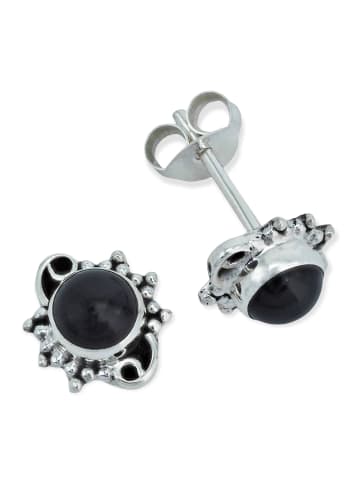 mantraroma 925er Silber - Ohrstecker (L) 10 x (B) 9 mm mit Onyx