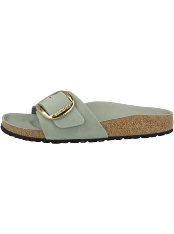 Birkenstock Pantolette Madrid Big Buckle geöltes Nubukleder schmal in hellgruen