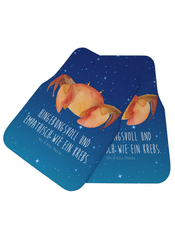 Mr. & Mrs. Panda Automatte Sternzeichen Krebs mit Spruch in Sternenhimmel Blau