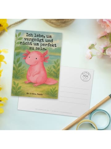 Mr. & Mrs. Panda Postkarte Axolotl Niedlich Design mit Spruch in Weiß