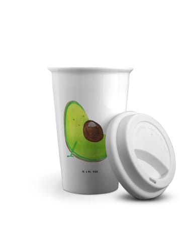 Mr. & Mrs. Panda Thermobecher Avocado Schwangerschaft ohne Spruch in Weiß