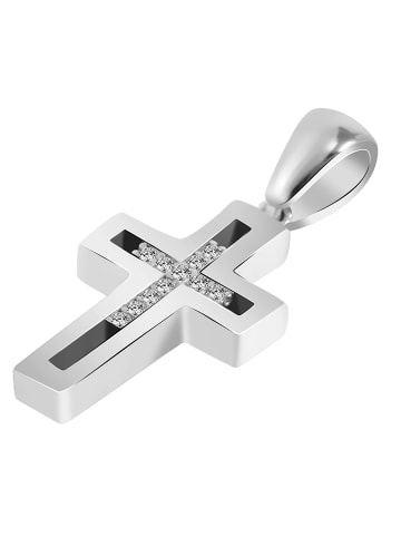 Adeliás Damen Anhänger – Kreuz Kreuzanhänger aus 925 Silber mit Zirkonia in silber