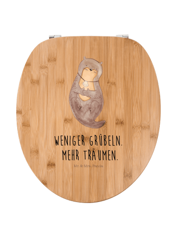 Mr. & Mrs. Panda Motiv WC Sitz Otter Muschel mit Spruch in Braun