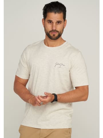 Jack & Jones T-Shirt - JJSANCHEZ TEE SS CREW NECK in Grey Melange