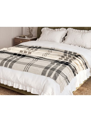 Beliani Kuscheldecke YUVALI in Weiß/Schwarz - (W) 130 x (H) 1 x (L) 170 cm