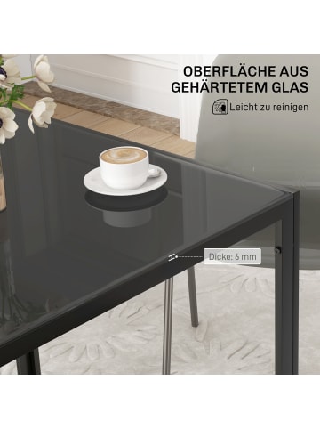 HOMCOM Esstisch-75L x 75B x 75H cm-Schwarz