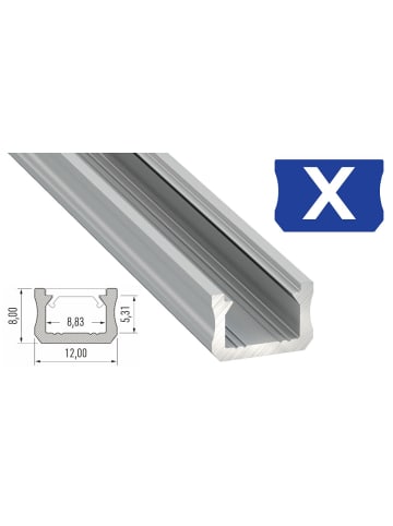 LED Line LED Aluminium Eckprofil PD-C 1 Meter Aluprofil Leiste Silber in Silber