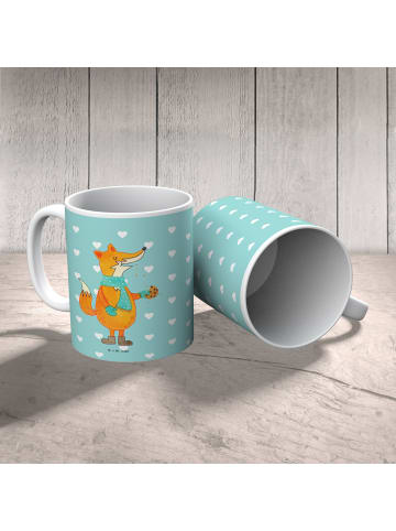 Mr. & Mrs. Panda Kindertasse Fuchs Keks ohne Spruch in Türkis Pastell