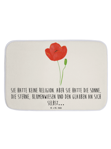 Mr. & Mrs. Panda Badematte Blume Mohnblume mit Spruch in Weiß