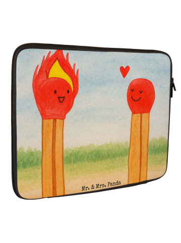 Mr. & Mrs. Panda Laptop Tasche Streichhölzer Design ohne Spruch in Weiß