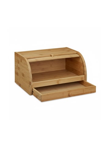 relaxdays Rollbrotkasten in Natur - (B)40,5 x (H)21 x (T)28 cm