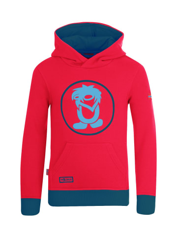 Trollkids Hoodie Pullover mit Kapuze "Troll" in Rot/Petrolblau