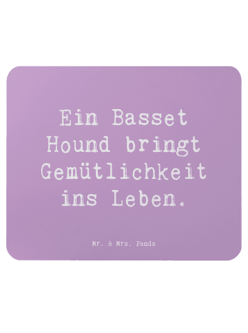 Mr. & Mrs. Panda Mousepad Spruch Basset Hound Gemütlichkeit mit ... in Lavendeltraum
