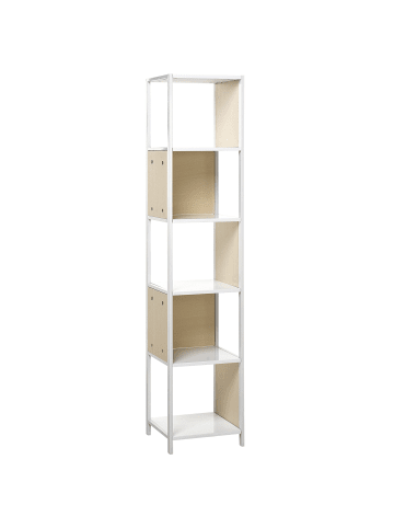 Beliani Bücherregal BOGOTA in Weiß/Braun - (W) 35 x (H) 165 x (L) 35 cm