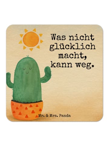 Mr. & Mrs. Panda Bierdeckel Kaktus Sonne Design mit Spruch in Weiß