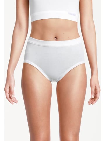 Conta Taillen Slip Feinripp in Weiß / dunkelblau