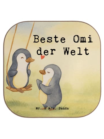 Mr. & Mrs. Panda Holzuntersetzer Pinguin Beste Omi der Welt Desi... in Weiß